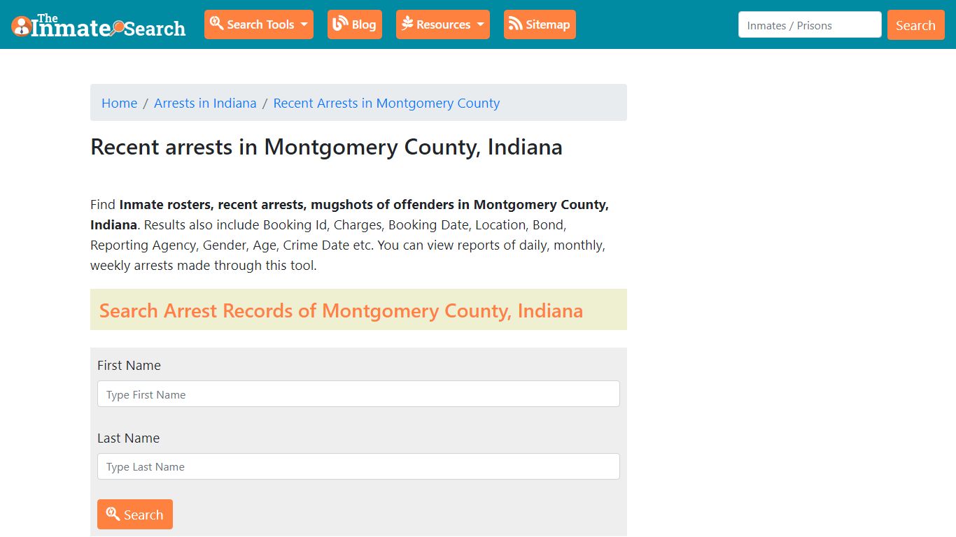 Recent arrests in Montgomery County, Indiana | Mugshots, Rosters ...