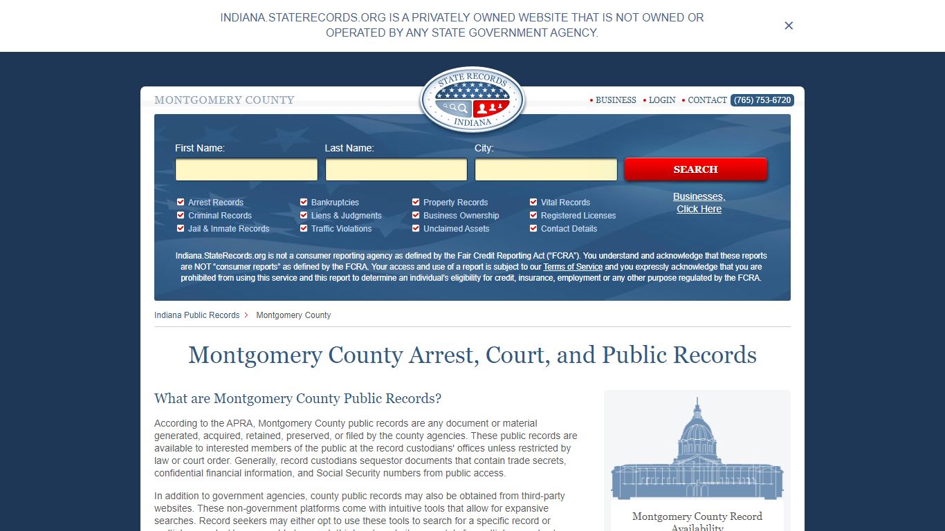 Montgomery County Arrest, Court, and Public Records